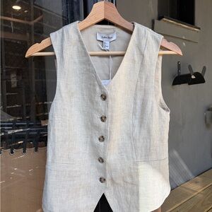 & Other Stories Natural Beige Linen Vest